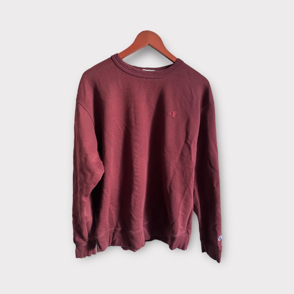 Unisex Champion Sweatshirt Maroon like new size large - Picture 1 of 3